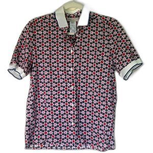 Paul & Joe Sister Button Down Floral Short Sleeve Top Size 2